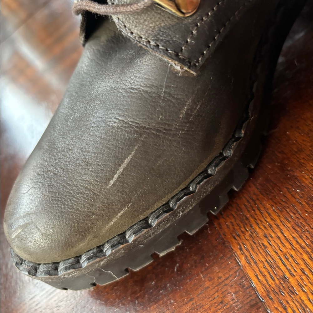 Vintage Foundry Co Henrietta Knee High Army-Green Granny Boots Size 7 - Picture 8 of 9